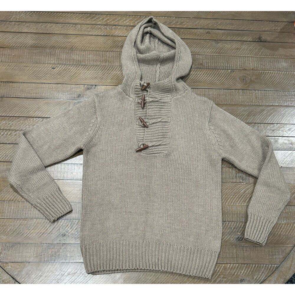 True Rock Light Brown - Toggle Button Tight Knit Sweater - Women’s Size S